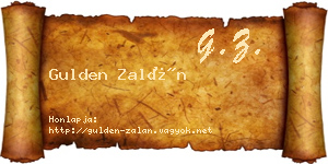 Gulden Zalán névjegykártya